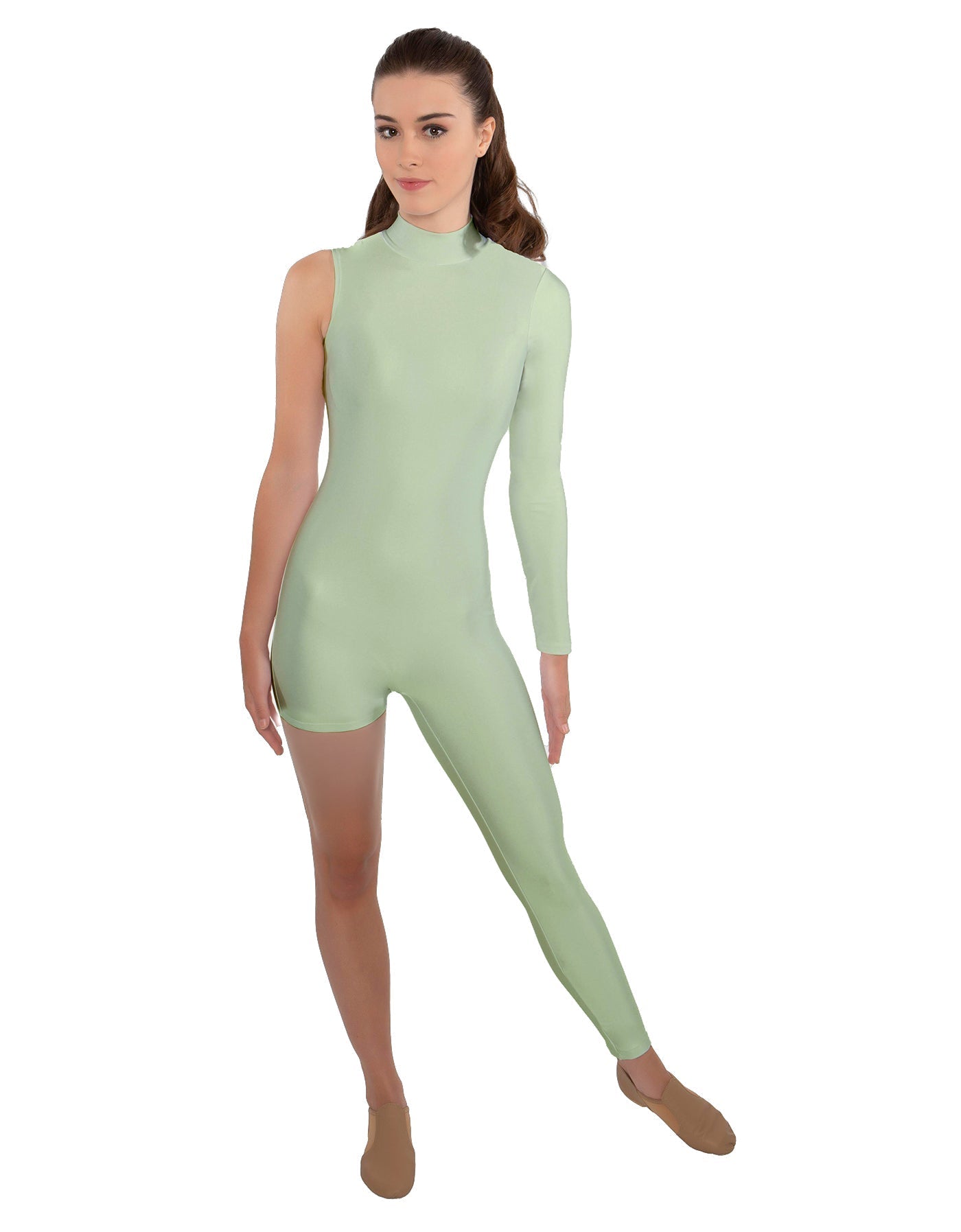 Solid Lycra Half and Half Tapered Leg Unitard