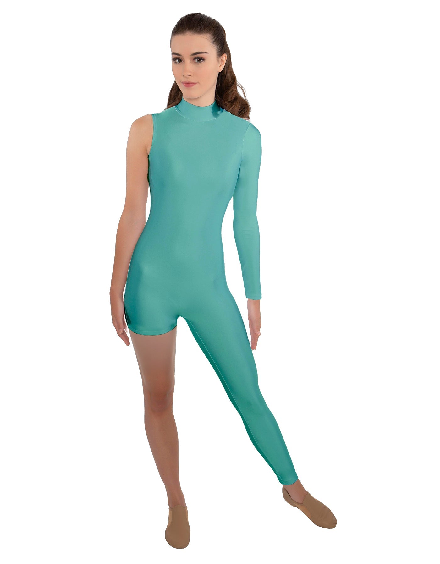 Solid Lycra Half and Half Tapered Leg Unitard