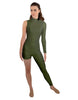 Solid Lycra Half and Half Tapered Leg Unitard