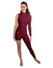 Solid Lycra Half and Half Tapered Leg Unitard