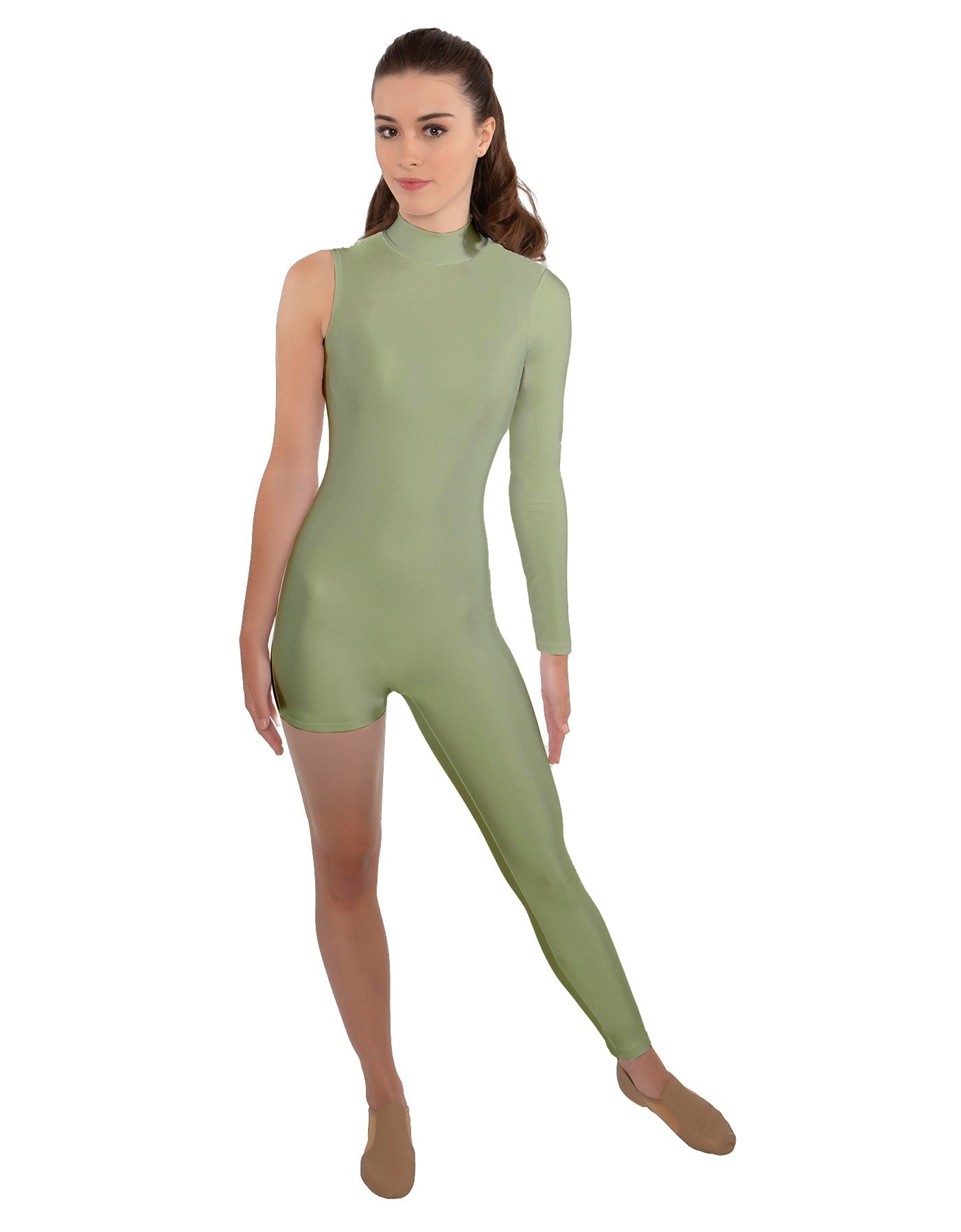 Solid Lycra Half and Half Tapered Leg Unitard