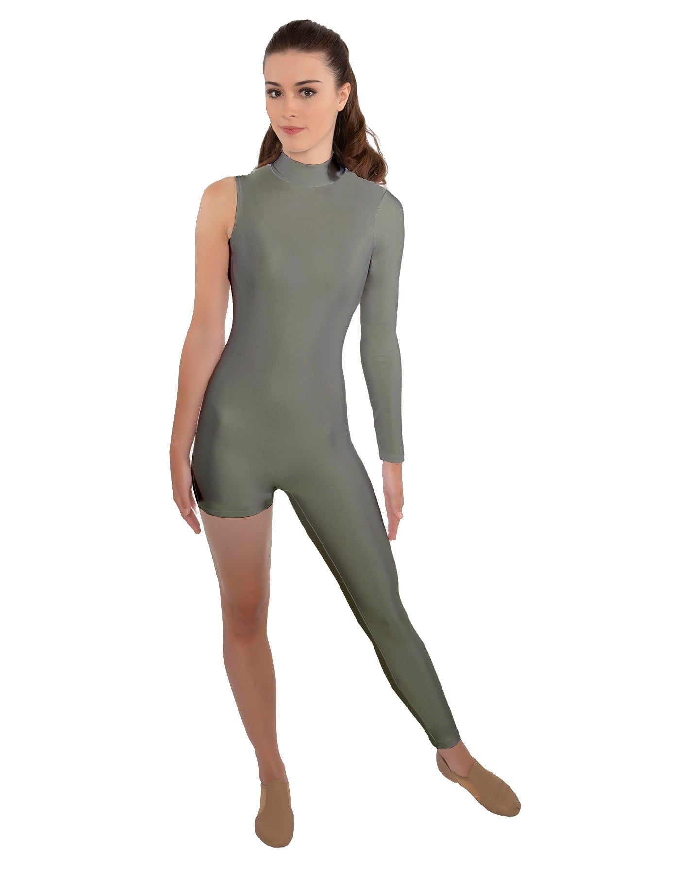Solid Lycra Half and Half Tapered Leg Unitard