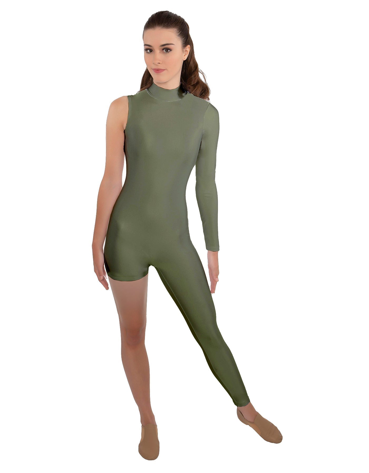 Solid Lycra Half and Half Tapered Leg Unitard