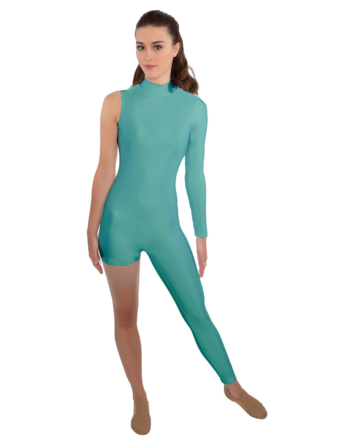 Solid Lycra Half and Half Tapered Leg Unitard
