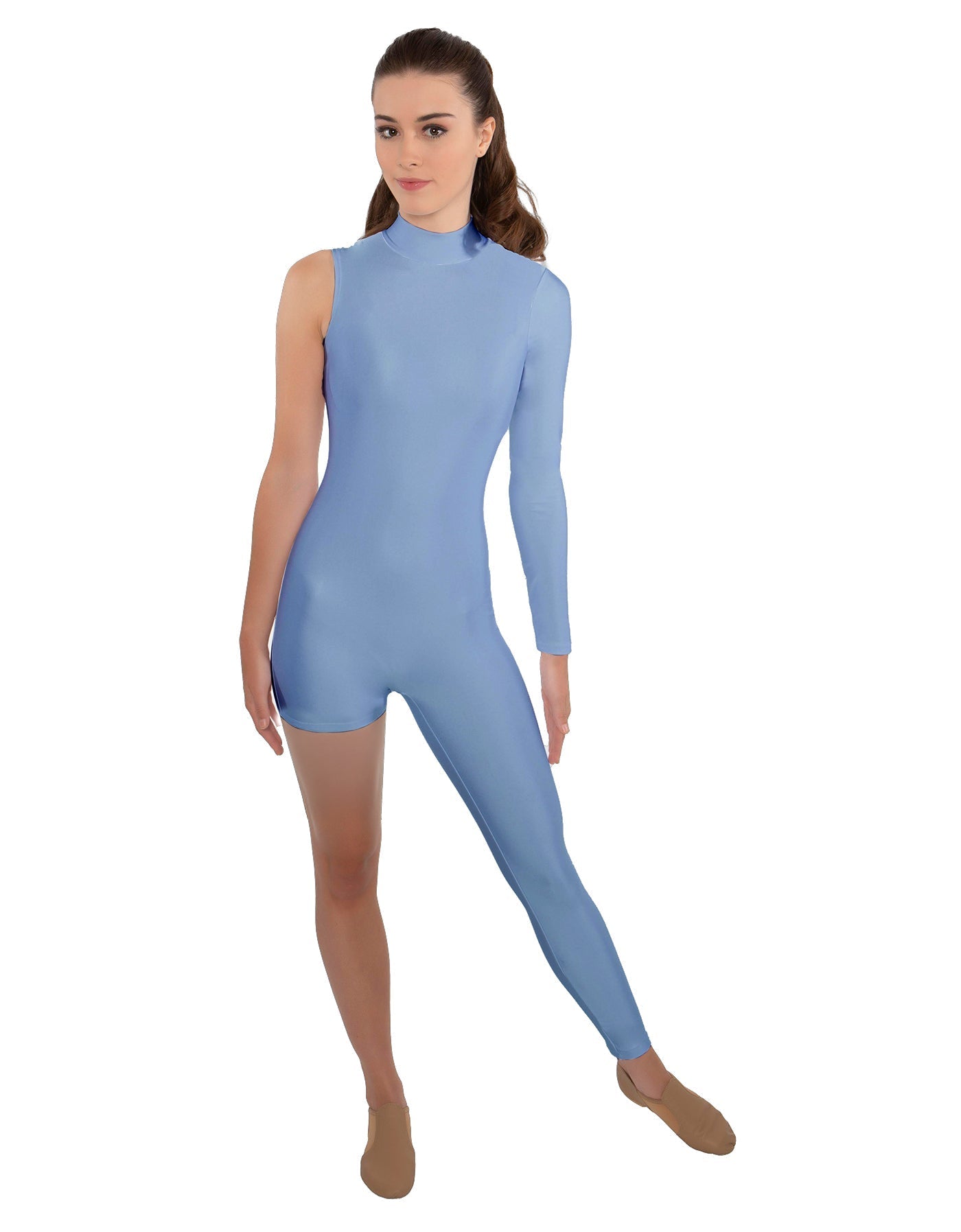 Solid Lycra Half and Half Tapered Leg Unitard