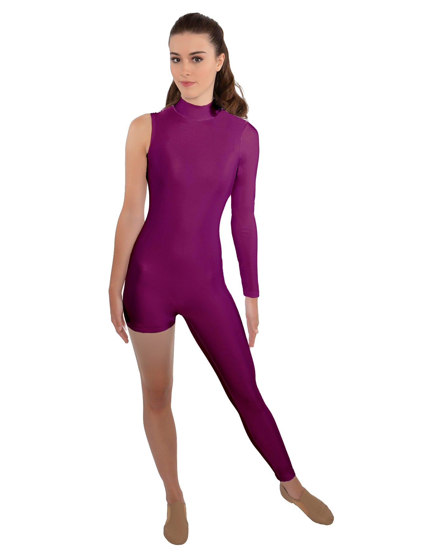 Solid Lycra Half and Half Tapered Leg Unitard