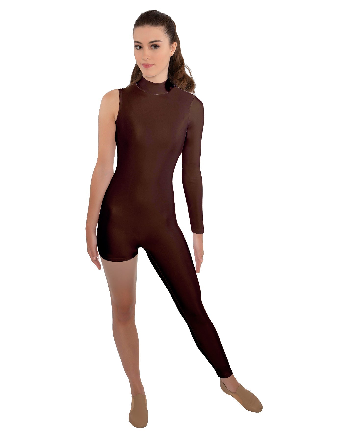 Solid Lycra Half and Half Tapered Leg Unitard