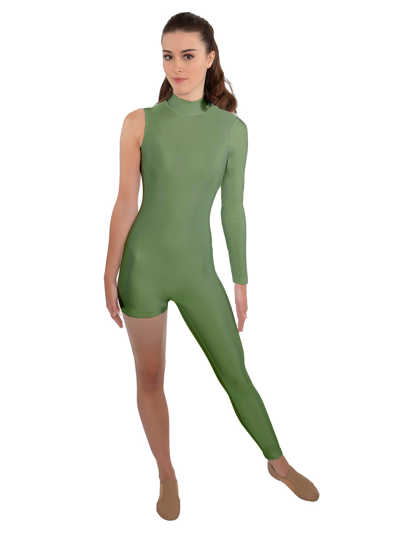 Solid Lycra Half and Half Tapered Leg Unitard