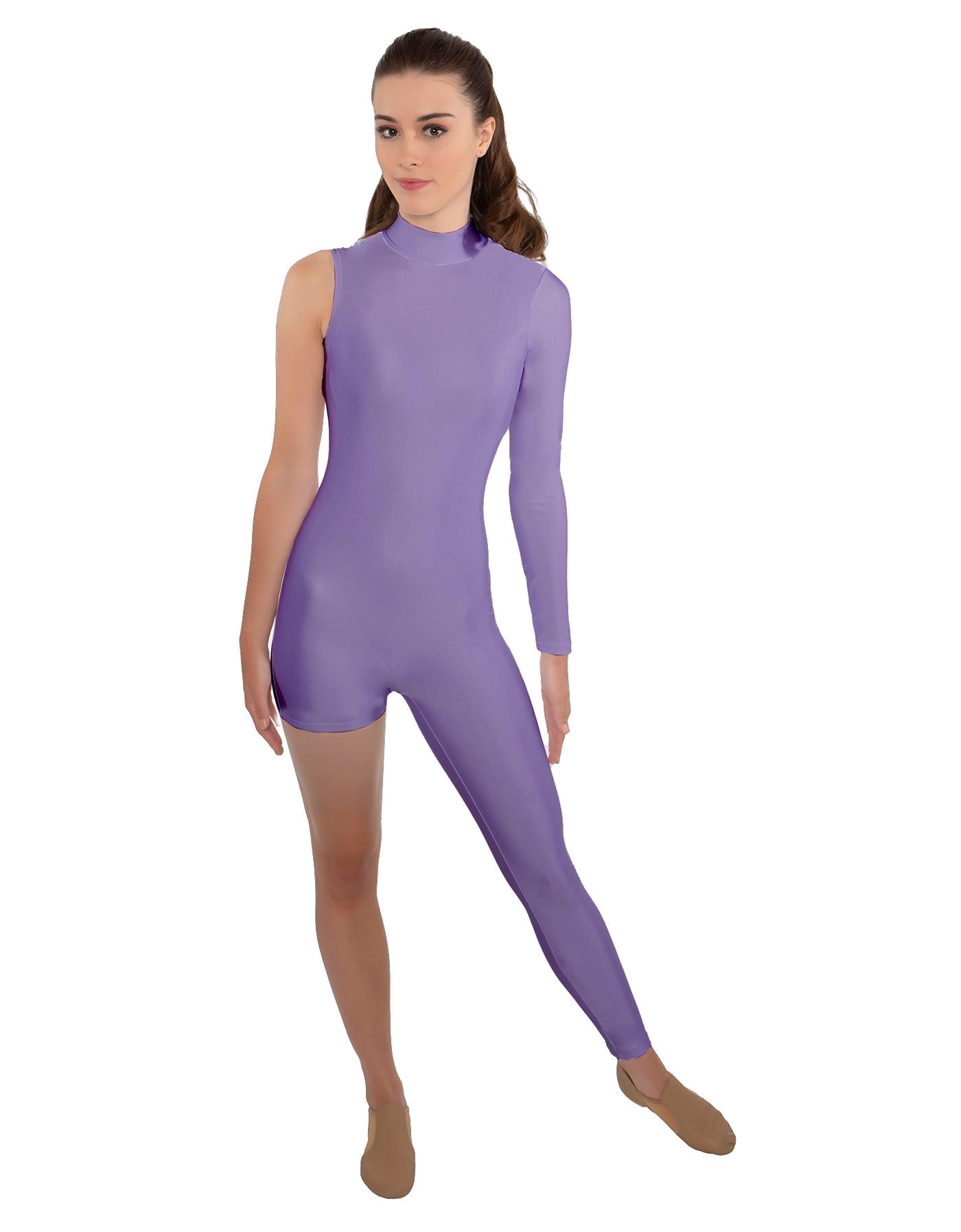 Solid Lycra Half and Half Tapered Leg Unitard