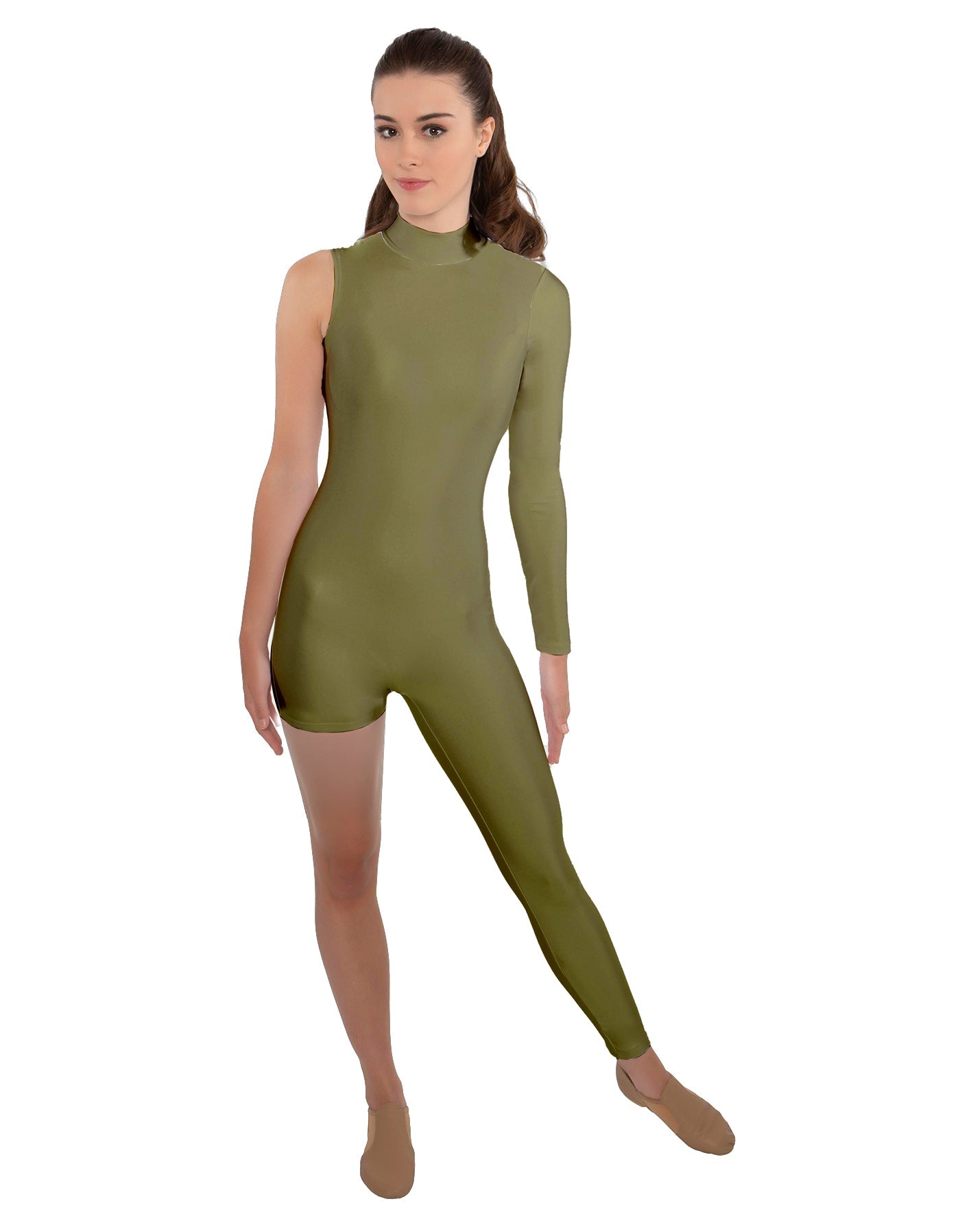 Solid Lycra Half and Half Tapered Leg Unitard