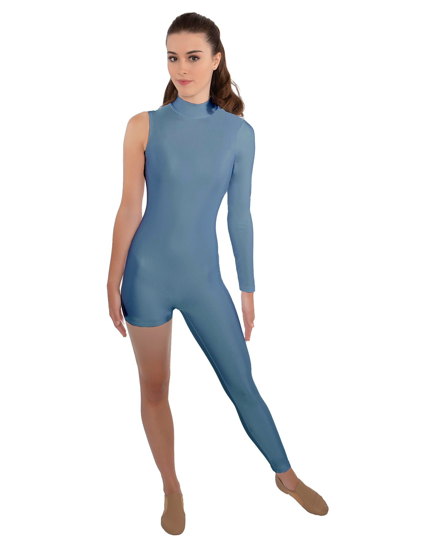 Solid Lycra Half and Half Tapered Leg Unitard