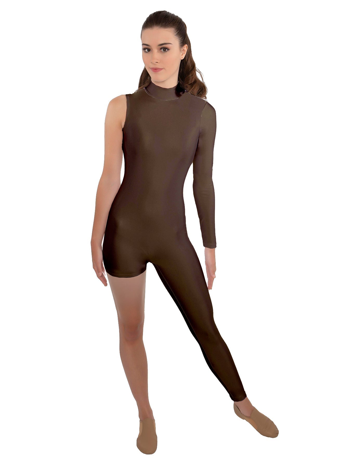 Solid Lycra Half and Half Tapered Leg Unitard