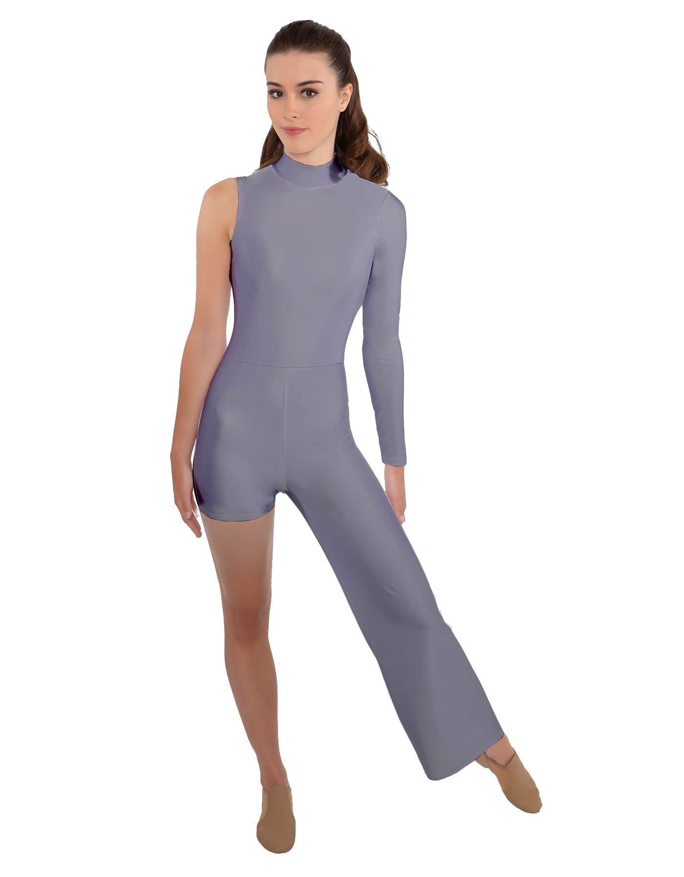 Solid Lycra Half and Half Tap Pant Unitard