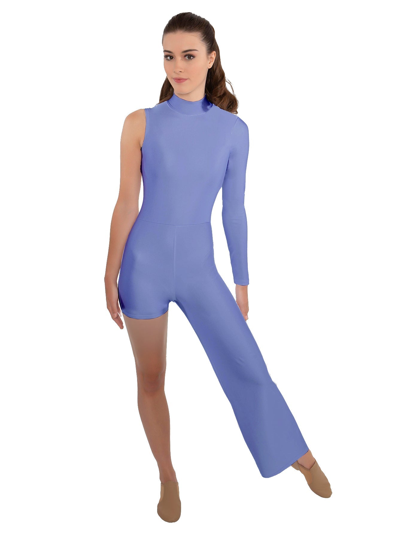 Solid Lycra Half and Half Tap Pant Unitard
