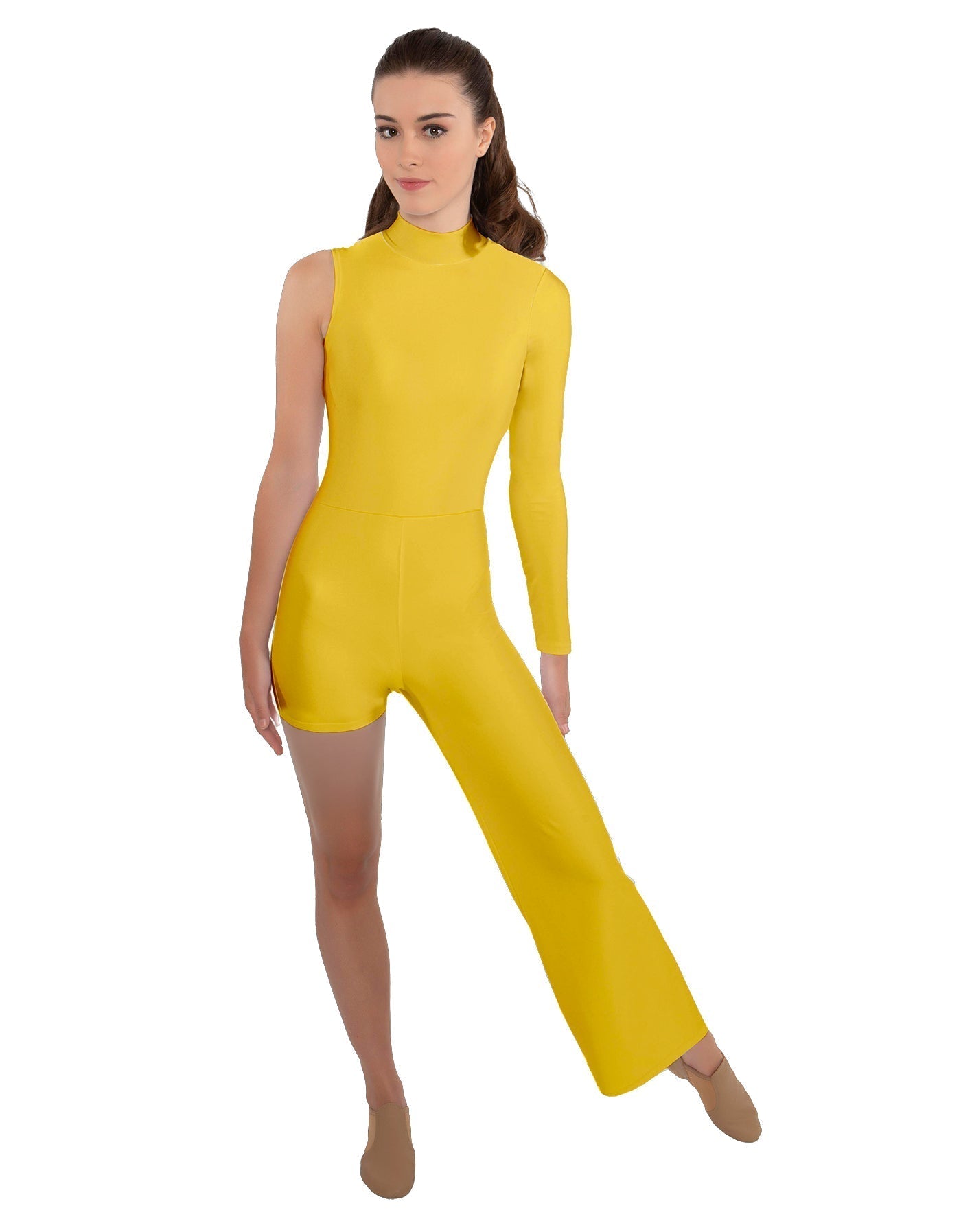 Solid Lycra Half and Half Tap Pant Unitard