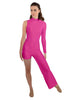 Solid Lycra Half and Half Tap Pant Unitard