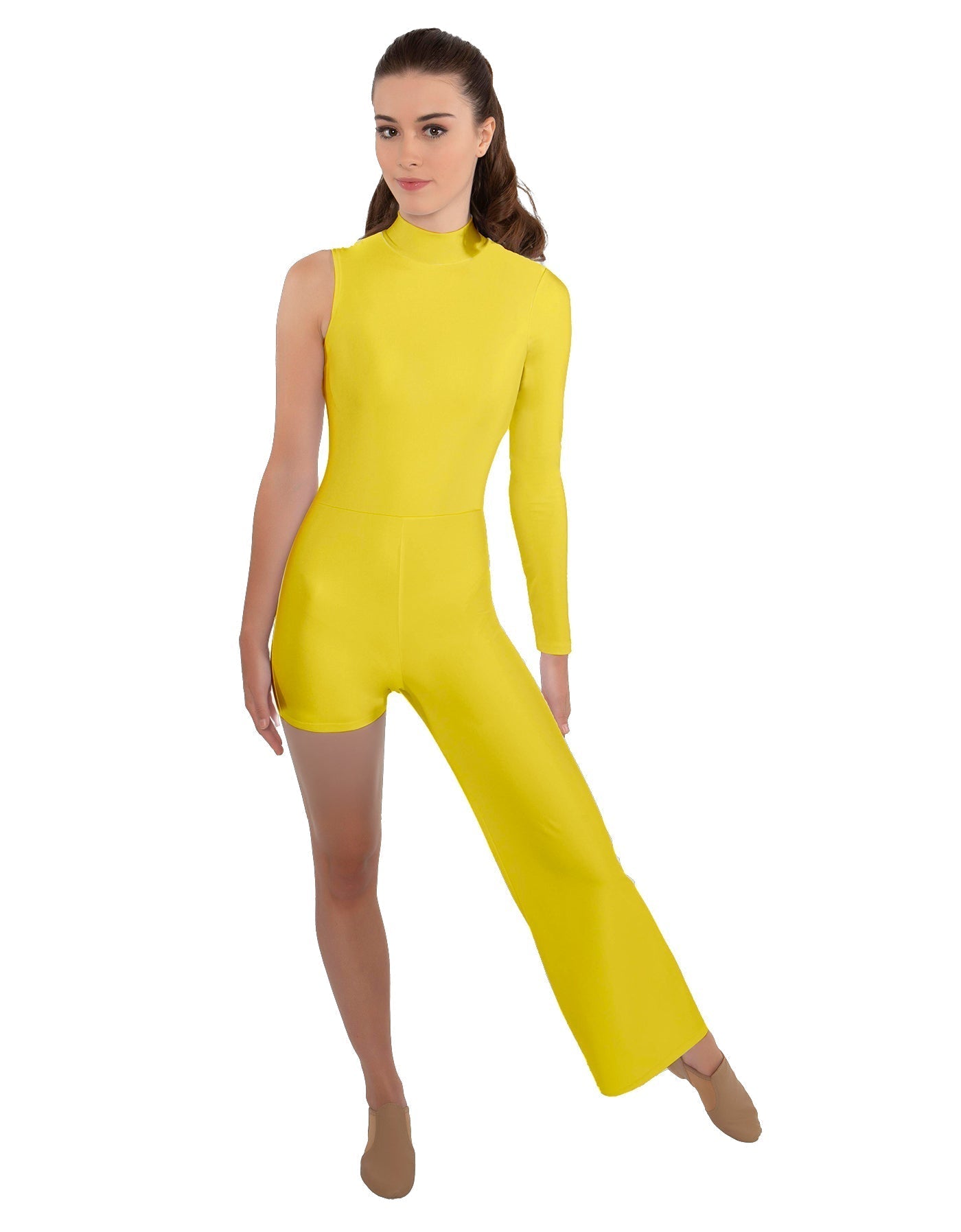 Solid Lycra Half and Half Tap Pant Unitard