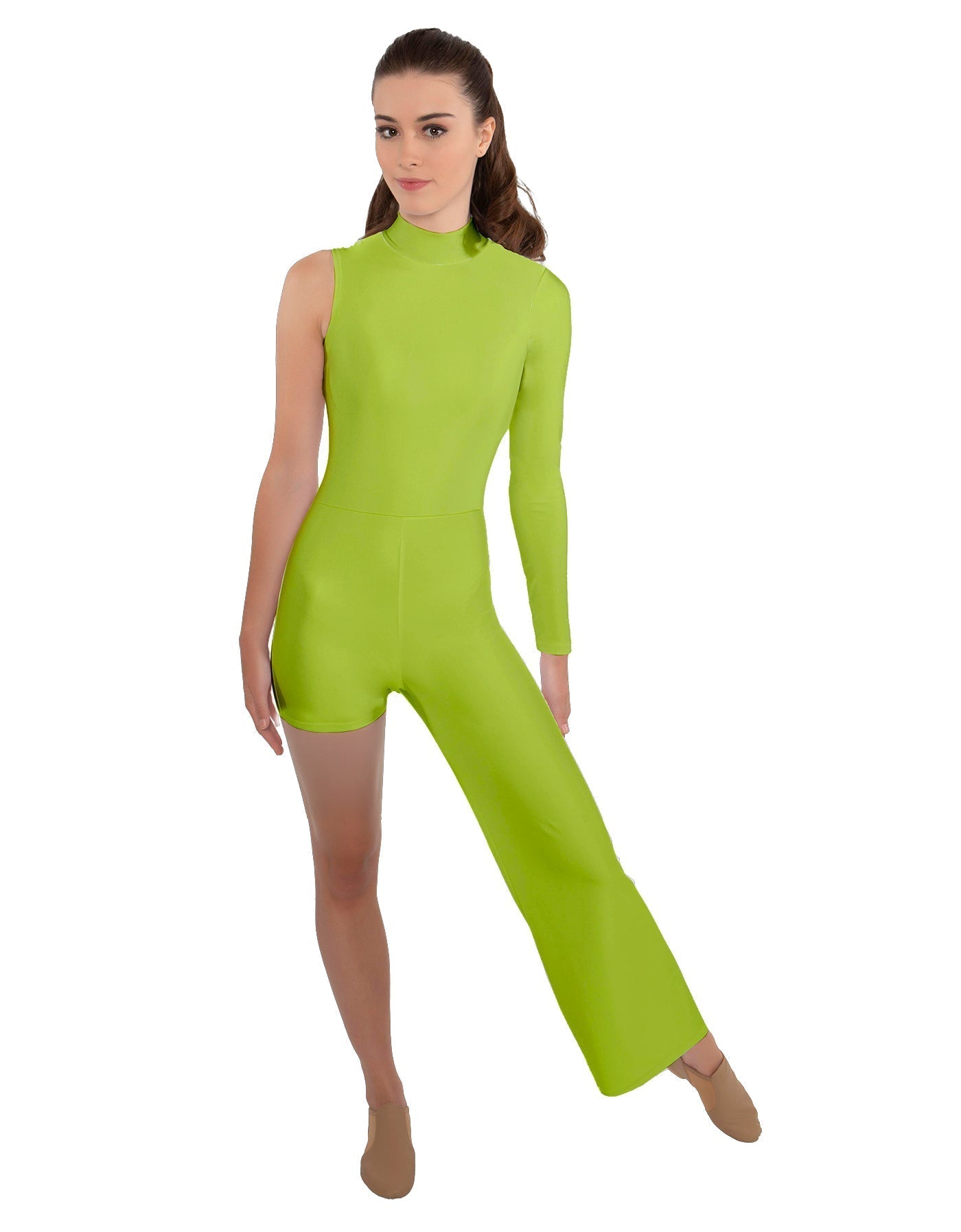 Solid Lycra Half and Half Tap Pant Unitard