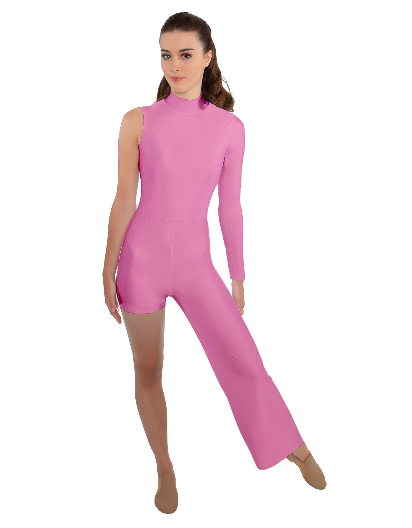 Solid Lycra Half and Half Tap Pant Unitard