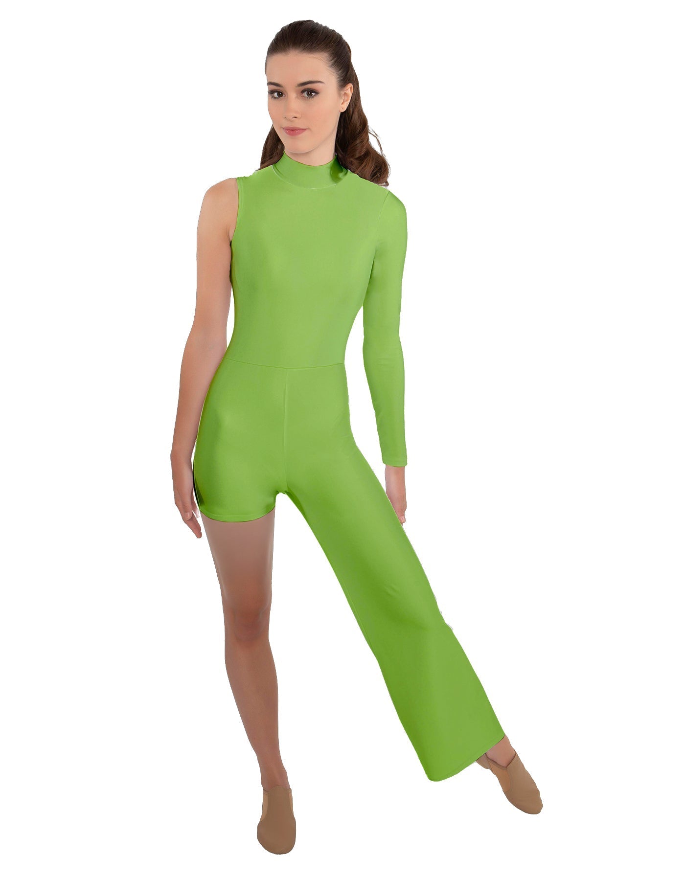 Solid Lycra Half and Half Tap Pant Unitard