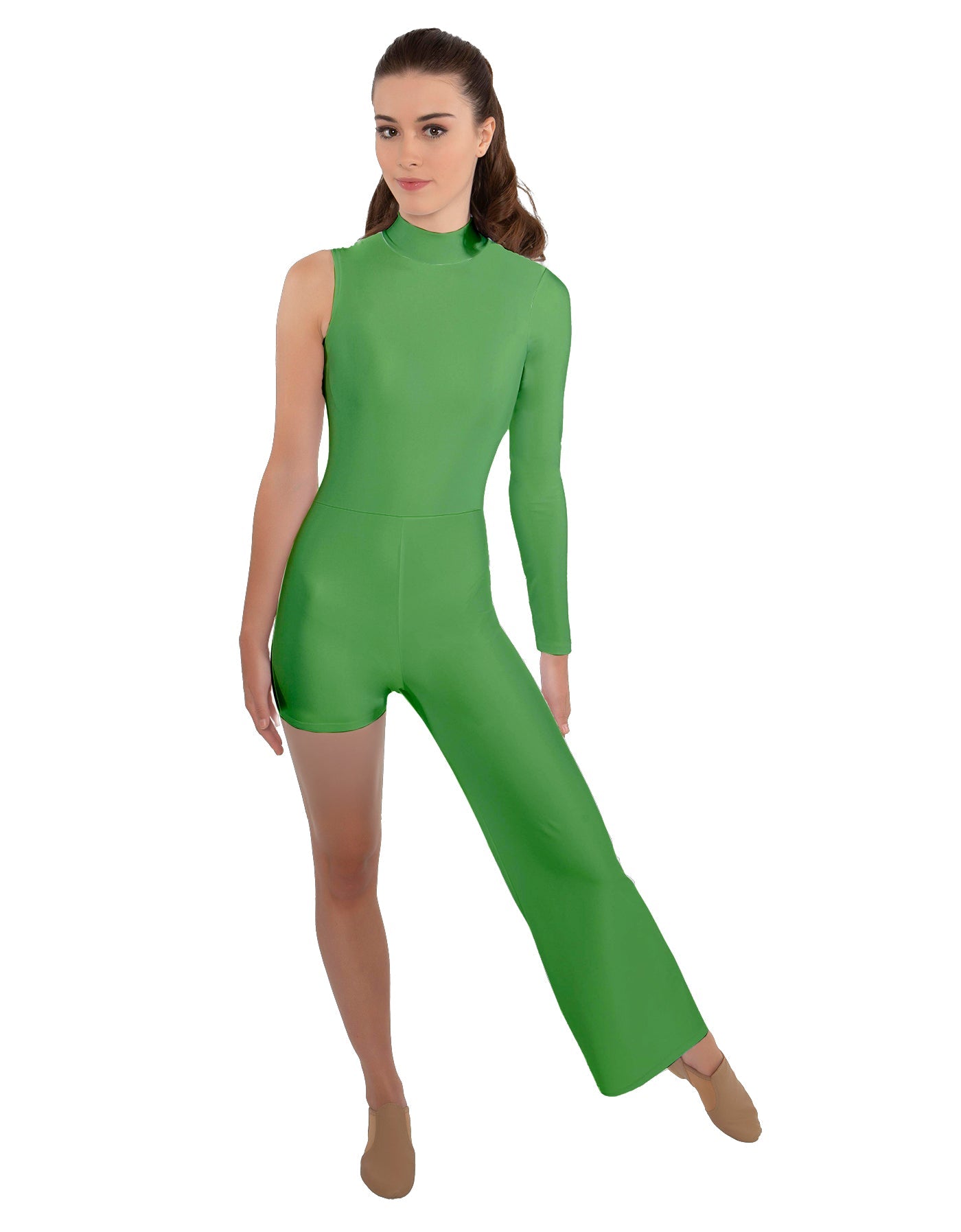Solid Lycra Half and Half Tap Pant Unitard