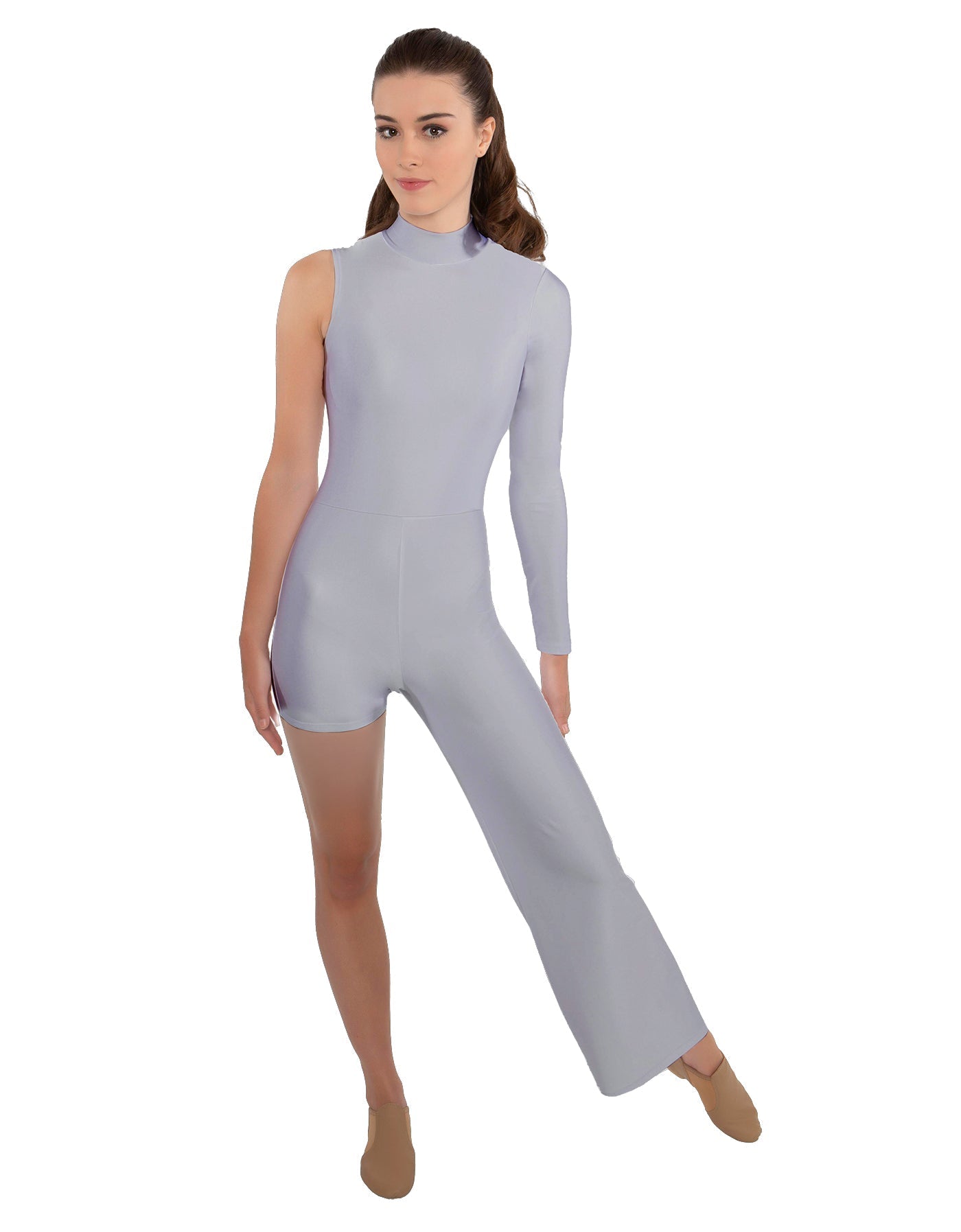 Solid Lycra Half and Half Tap Pant Unitard