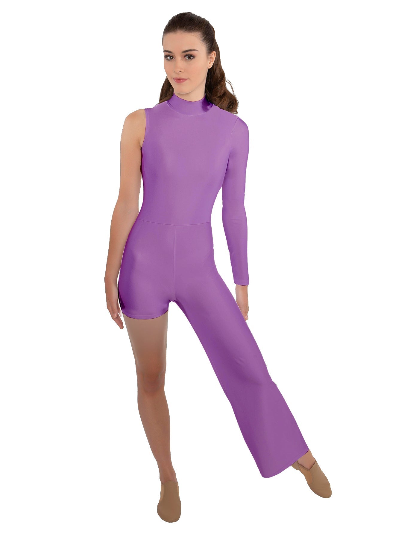 Solid Lycra Half and Half Tap Pant Unitard