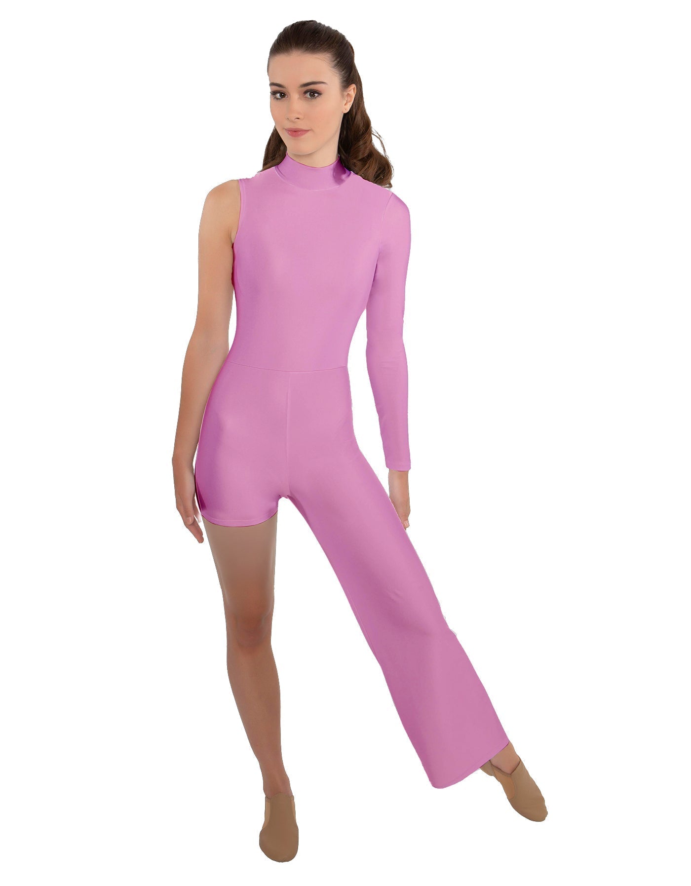 Solid Lycra Half and Half Tap Pant Unitard