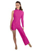 Solid Lycra Half and Half Tap Pant Unitard