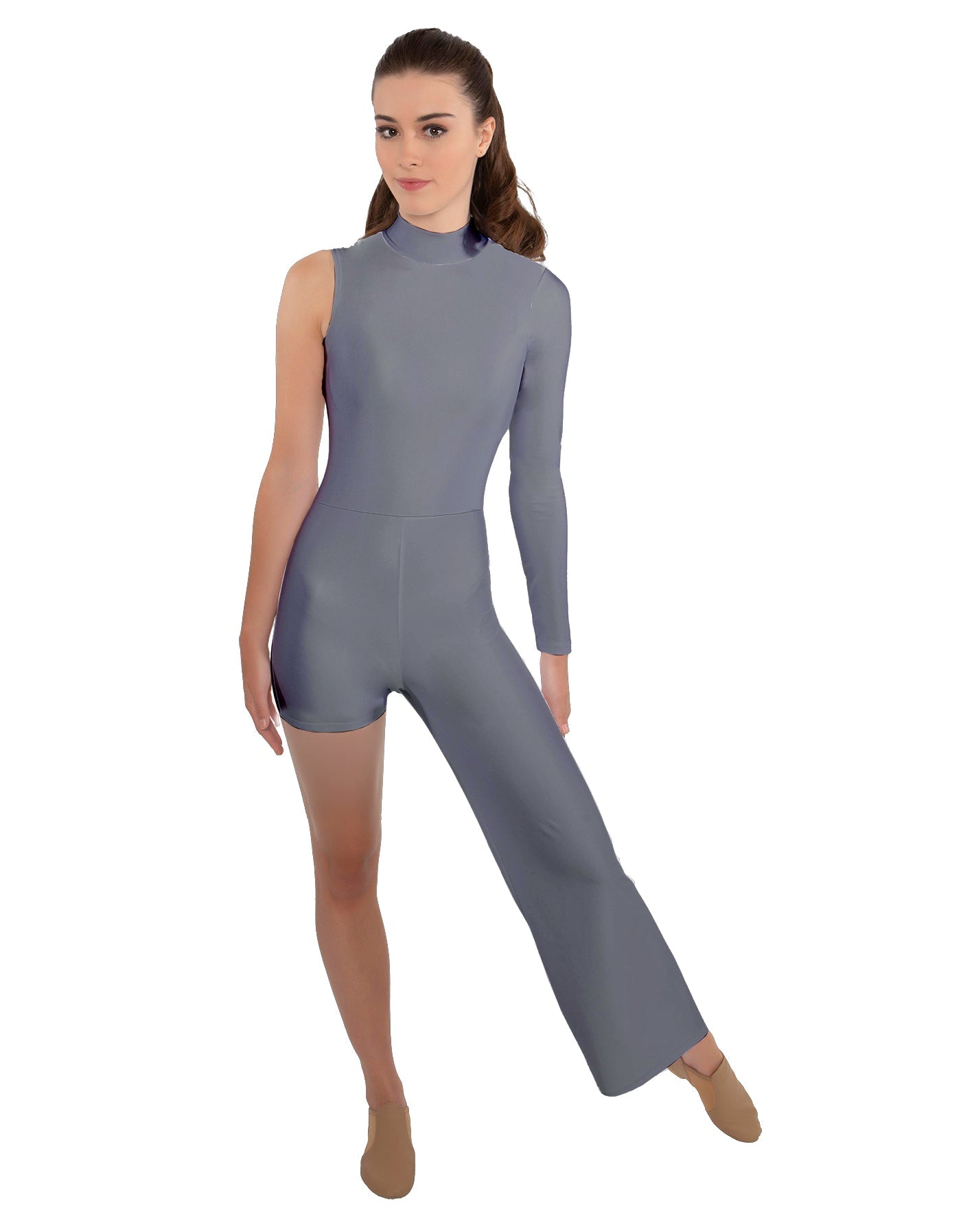 Solid Lycra Half and Half Tap Pant Unitard