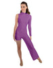 Solid Lycra Half and Half Tap Pant Unitard
