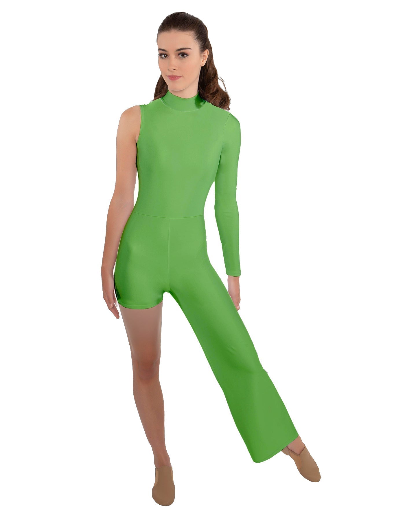 Solid Lycra Half and Half Tap Pant Unitard