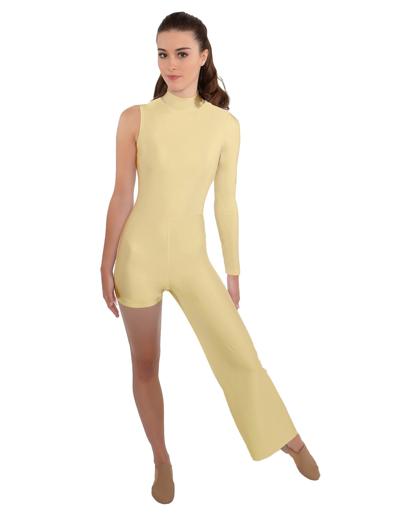 Solid Lycra Half and Half Tap Pant Unitard