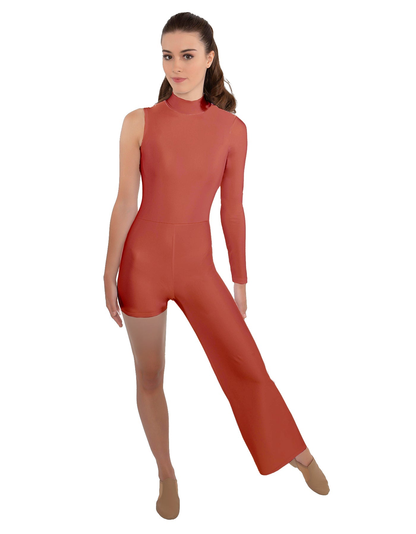 Solid Lycra Half and Half Tap Pant Unitard