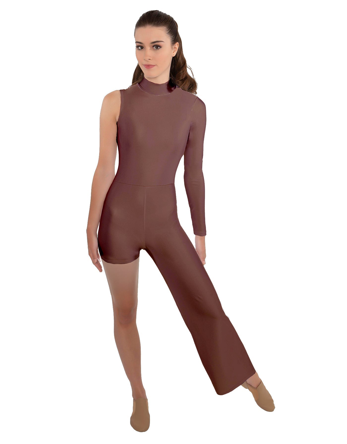 Solid Lycra Half and Half Tap Pant Unitard