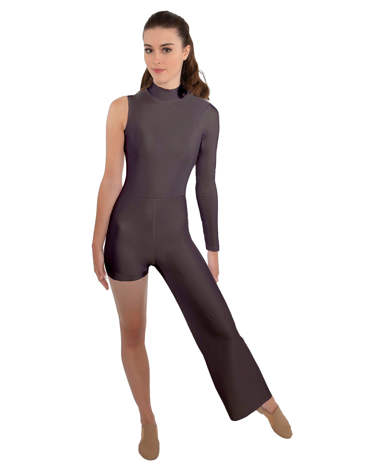 Solid Lycra Half and Half Tap Pant Unitard