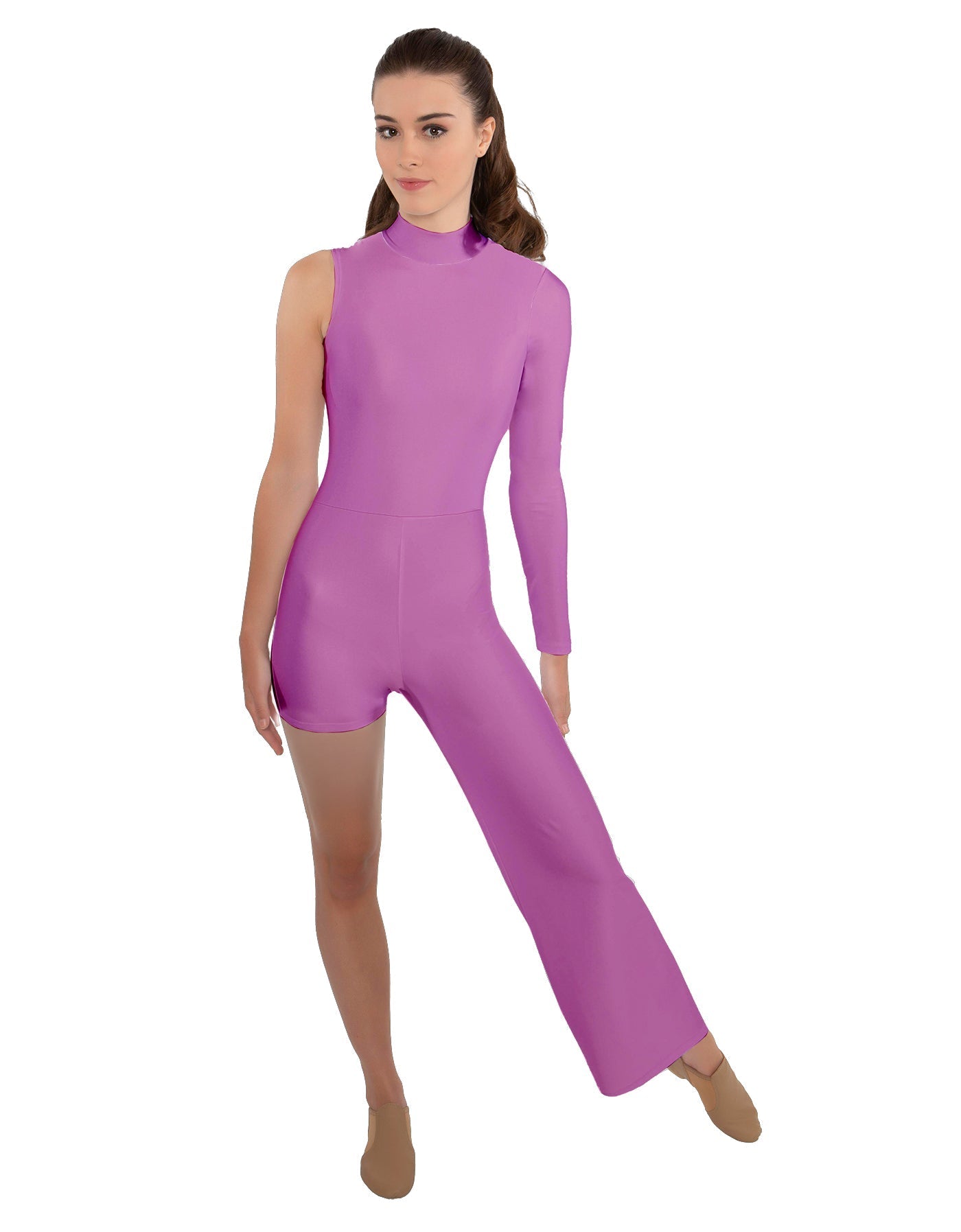 Solid Lycra Half and Half Tap Pant Unitard