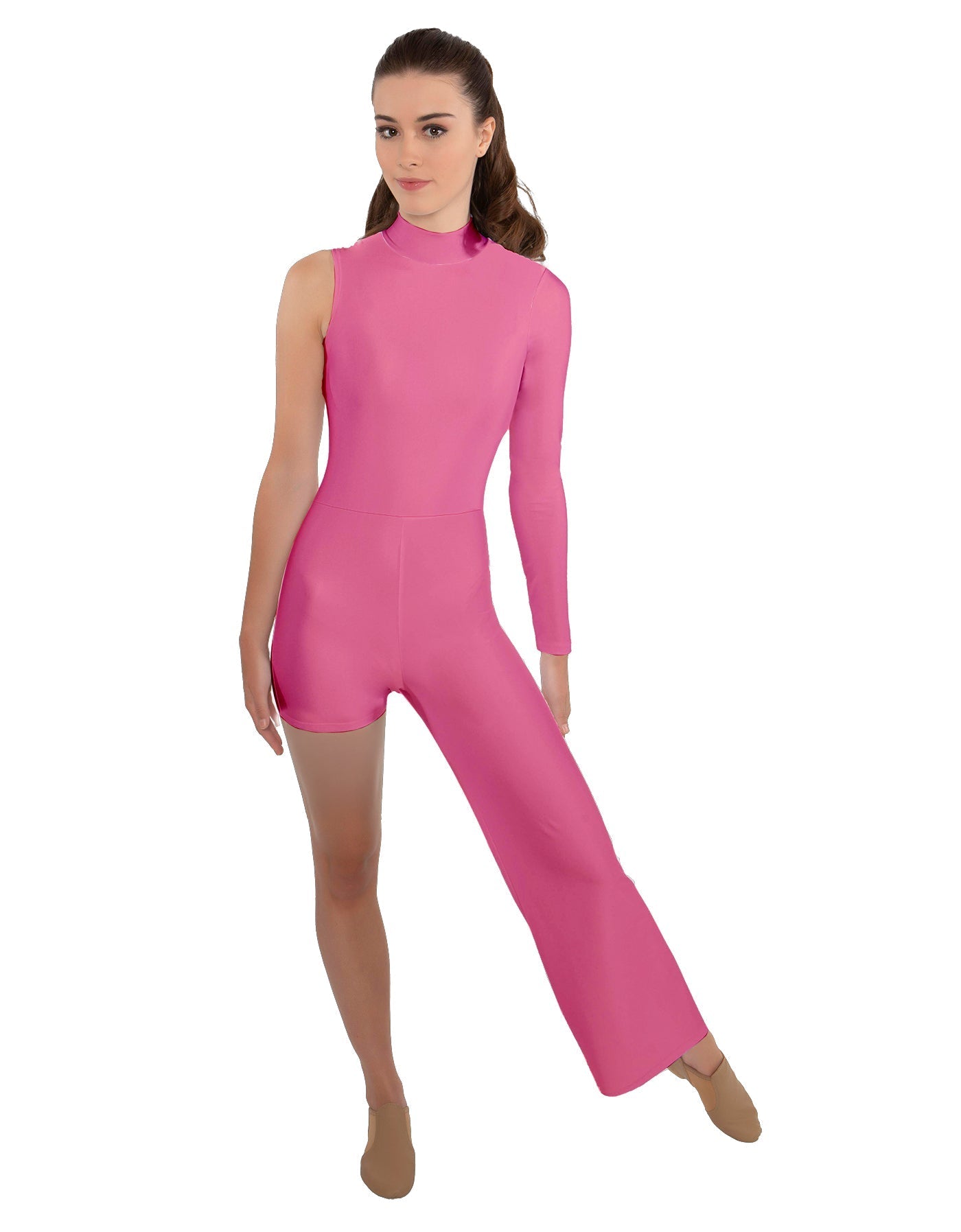 Solid Lycra Half and Half Tap Pant Unitard
