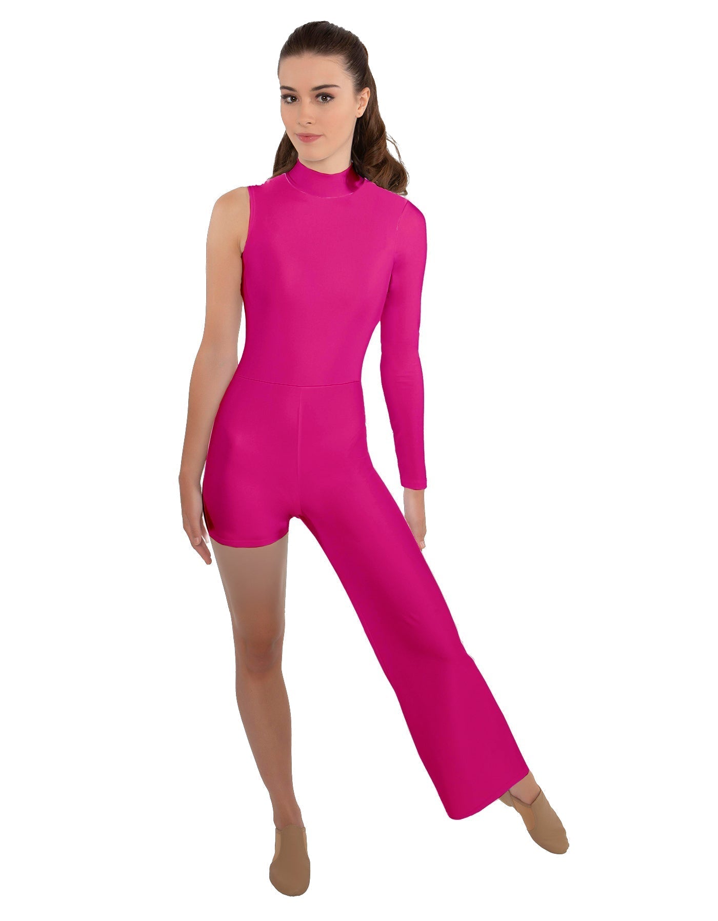 Solid Lycra Half and Half Tap Pant Unitard