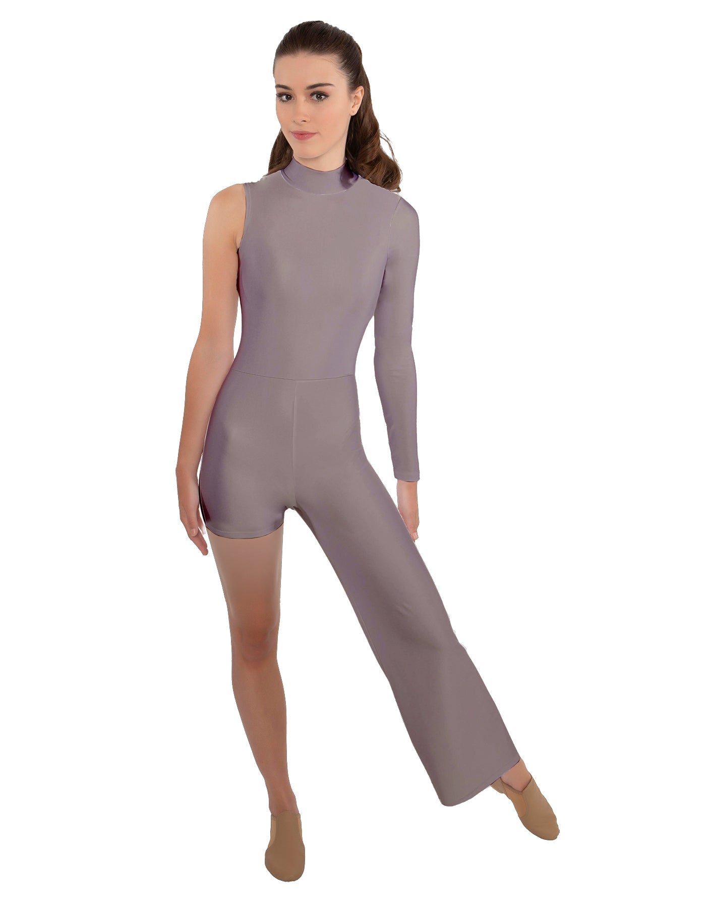 Solid Lycra Half and Half Tap Pant Unitard