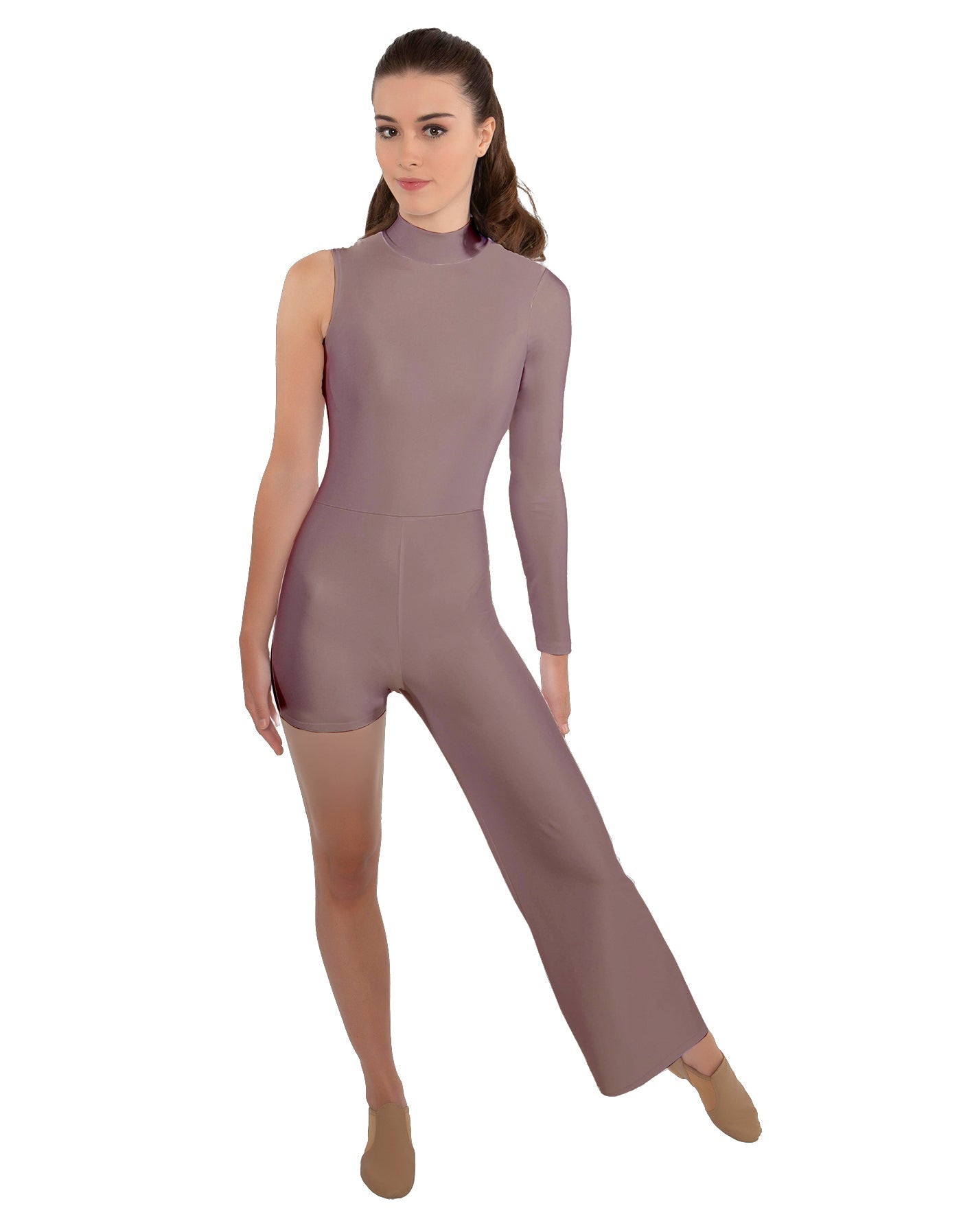Solid Lycra Half and Half Tap Pant Unitard