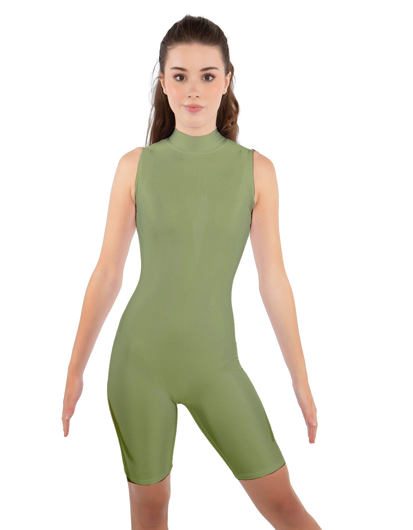Solid Lycra Sleeveless Keyhole Bike Short Biketard