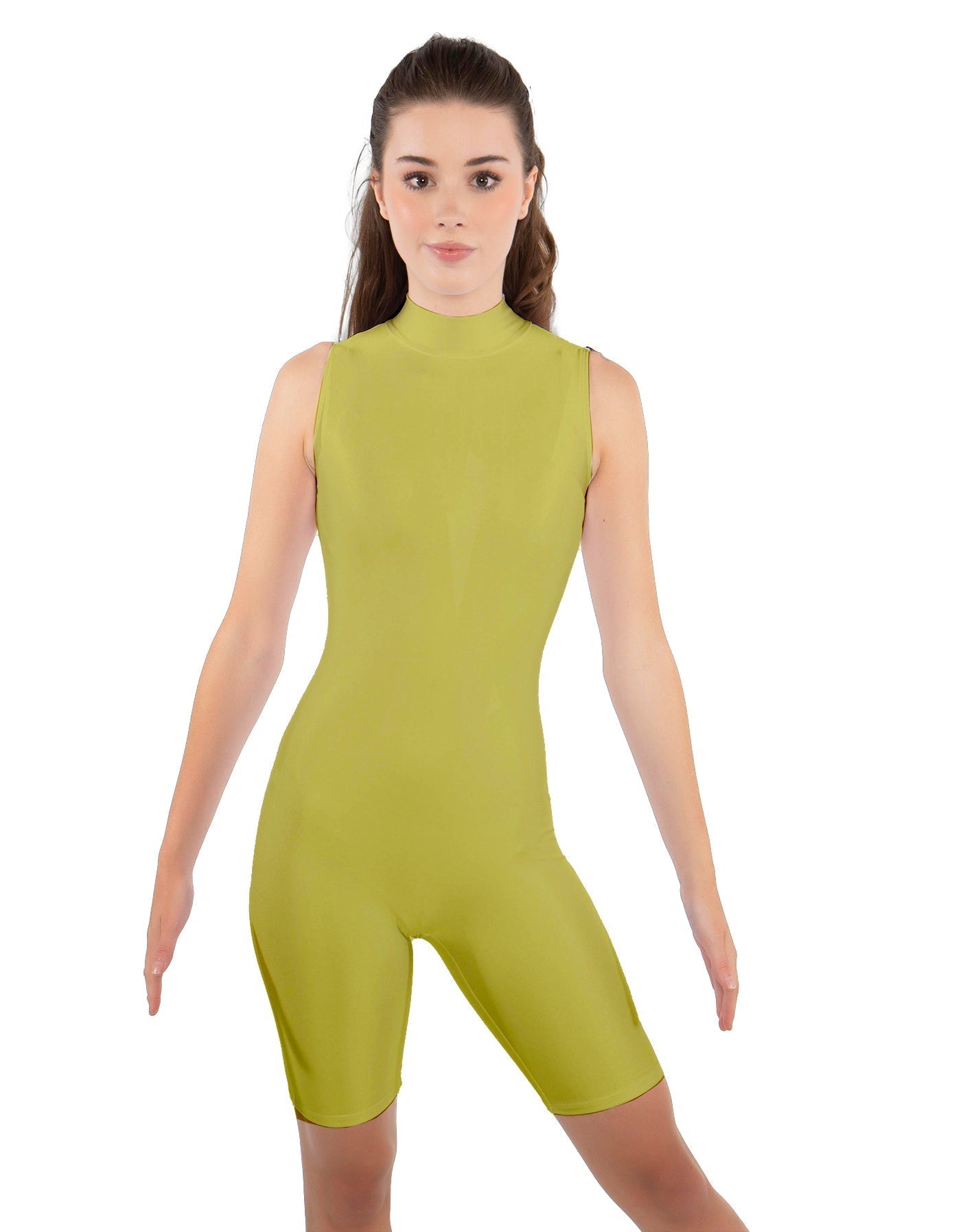 Solid Lycra Sleeveless Keyhole Bike Short Biketard