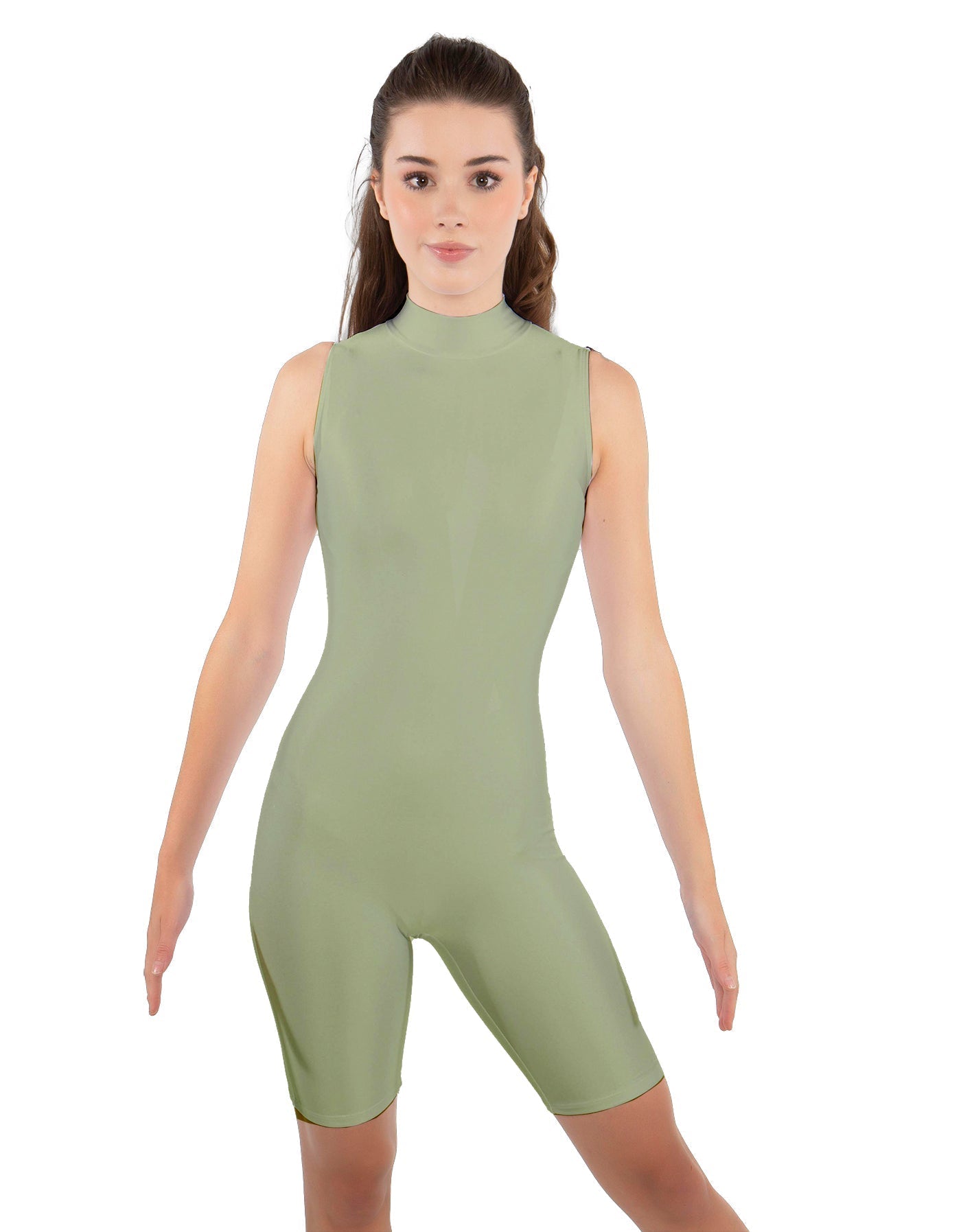 Solid Lycra Sleeveless Keyhole Bike Short Biketard