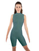 Solid Lycra Sleeveless Keyhole Bike Short Biketard
