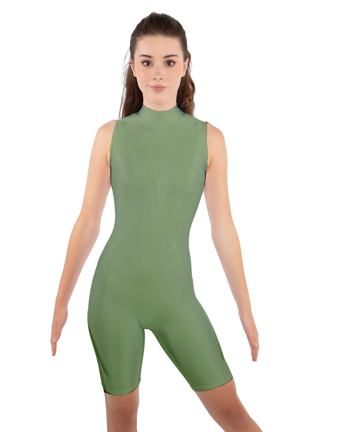 Solid Lycra Sleeveless Keyhole Bike Short Biketard