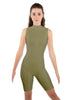 Solid Lycra Sleeveless Keyhole Bike Short Biketard