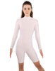 Solid Lycra LS T Neck Bikeshort Biketard - Zipper Back