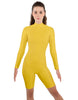 Solid Lycra LS T Neck Bikeshort Biketard - Zipper Back
