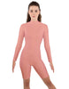 Solid Lycra LS T Neck Bikeshort Biketard - Zipper Back